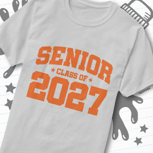 Graduation Year School Orange Senior Class of 2027 T-Shirt