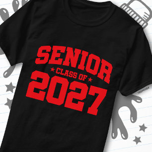 Graduation Year School Red Senior Class of 2027 T-Shirt