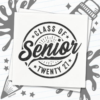 Graduation Year School Retro Senior Class of 2027 Napkin