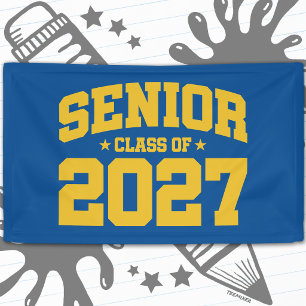 Graduation Year Yellow Gold Senior Class of 2027 Banner