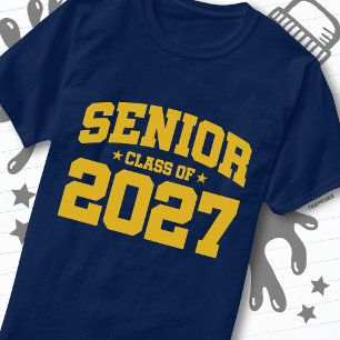 Graduation Year Yellow Gold Senior Class of 2027 T-Shirt