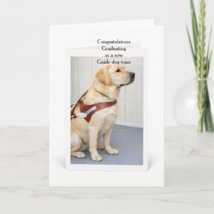Graduation Yellow Labrador New Guide Dog Team Card