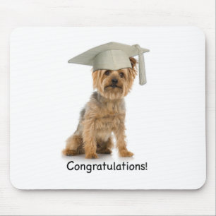 Graduation Yorkie Congratulations Mouse Mat