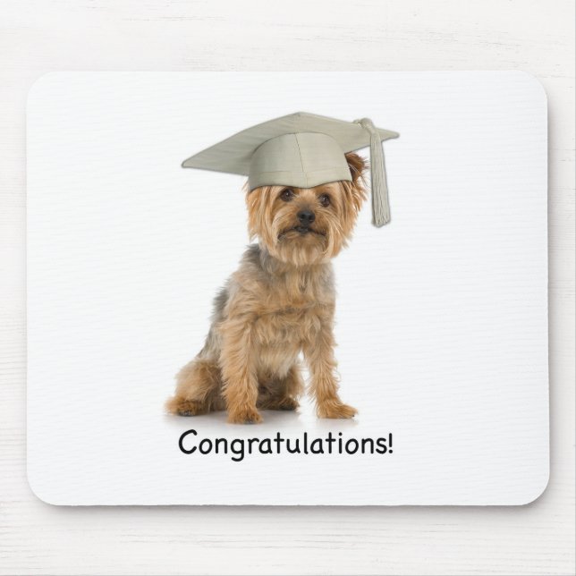 Graduation Yorkie Congratulations Mouse Mat (Front)