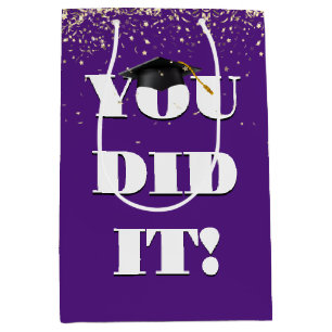 Graduation "You Did It Sign" with Confetti Medium Gift Bag