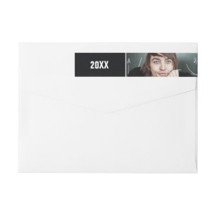Graduation Your Photo Black With Year Wrap Around Label