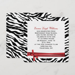 Graduation Zebra Frame Invitation