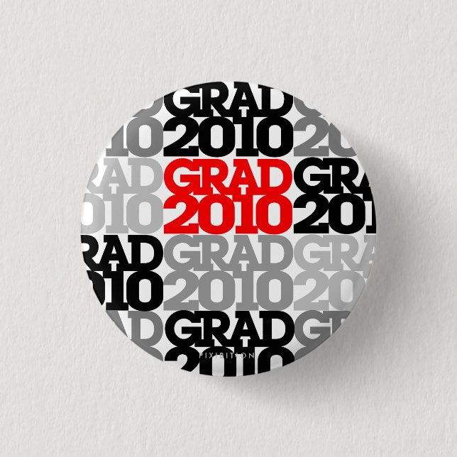 Graduations Class Of 2010 Red Black Button (Front)