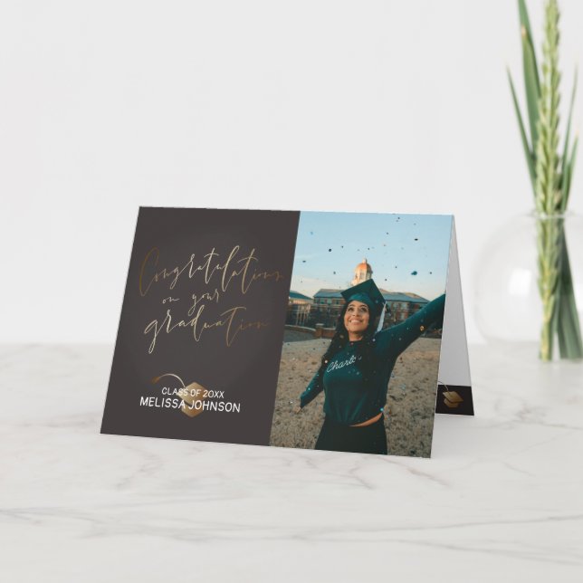 Graduations on your Graduation Black & Gold Card (Front)