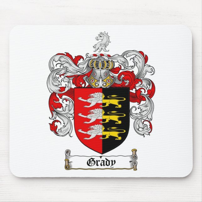 GRADY FAMILY CREST -  GRADY COAT OF ARMS MOUSE MAT (Front)