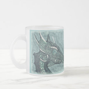 Graelle the Magical She Dragon Fantasy Art Frosted Glass Coffee Mug