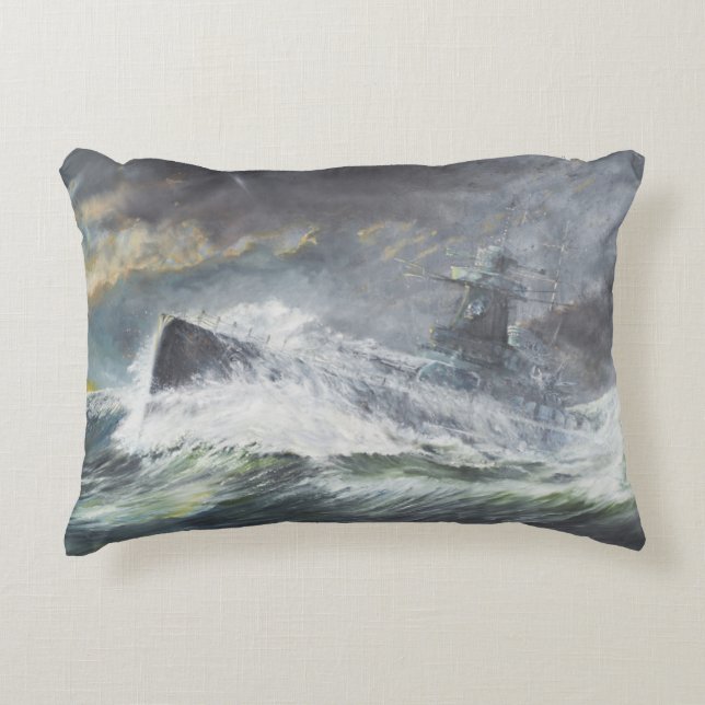 Graf Spee enters the Indian Ocean 3rd November Decorative Cushion (Front)