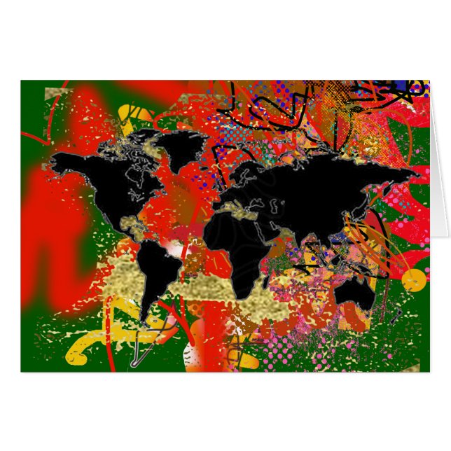 Graffited World Map (Front Horizontal)