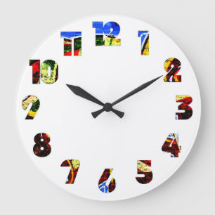 Graffiti 17 Number Overlay wccn Large Clock