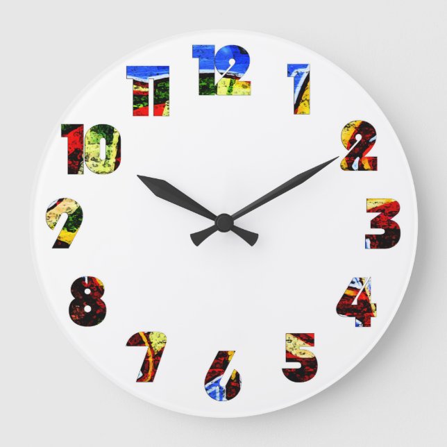 Graffiti 17 Number Overlay wccnm Large Clock (Front)