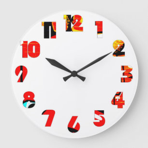 Graffiti 19 Number Overlay wccna Large Clock