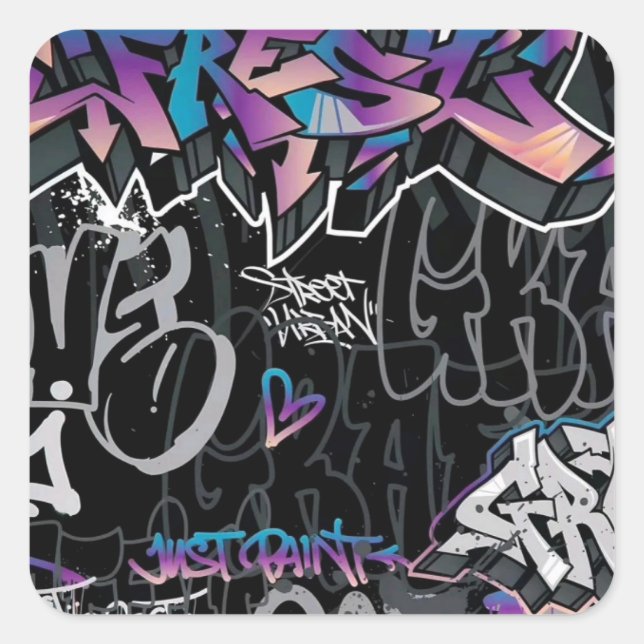 GRAFFITI #2 SQUARE STICKER (Front)