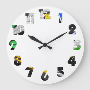 Graffiti 6 Number Overlay wccn Large Clock