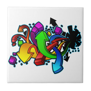 Graffiti Abstract Art Tile