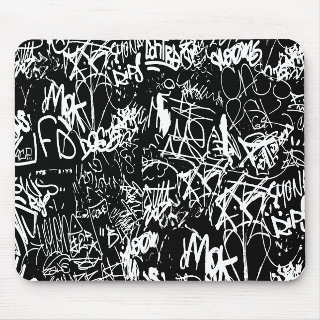 Graffiti Abstract Collage Print Pattern Mouse Mat (Front)