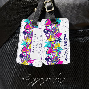 Graffiti abstract colourful pattern with your NAME Luggage Tag