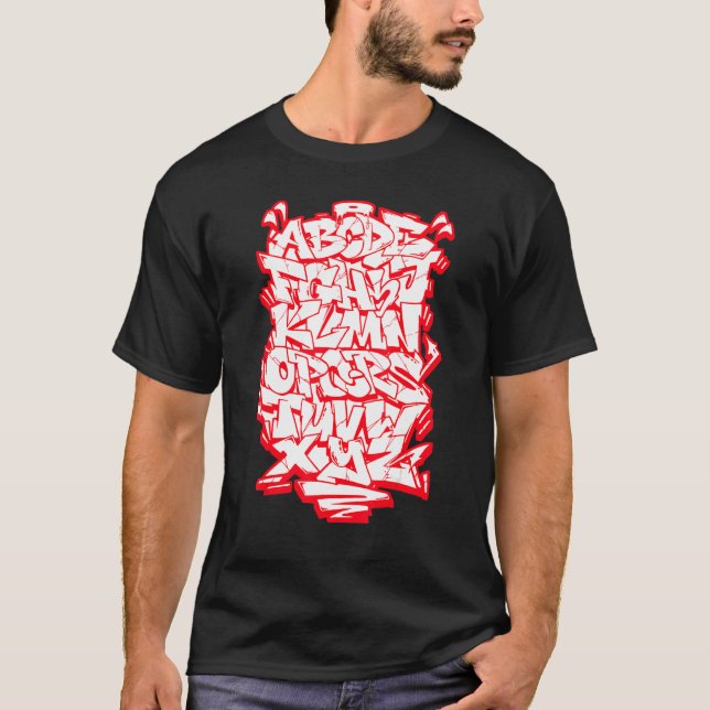 Graffiti Alphabet Hip Hop Street Wildstyle Letteri T-Shirt (Front)