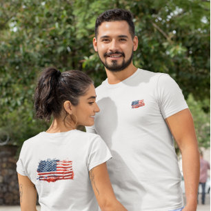 Graffiti American Flag Front & Back Design T-Shirt