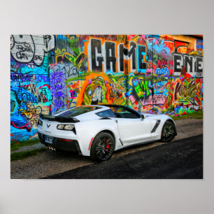 graffiti and the Z06 Corvette Poster
