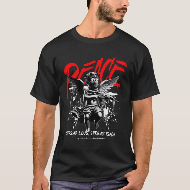 Graffiti Angel Spread Peace Tee (Front)