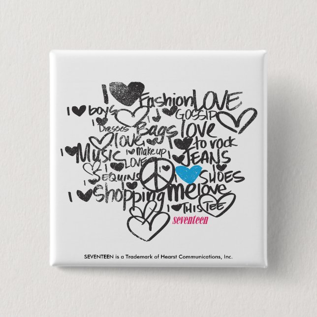 Graffiti Aqua 15 Cm Square Badge (Front)