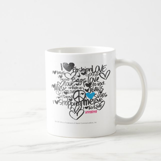 Graffiti Aqua Coffee Mug (Right)