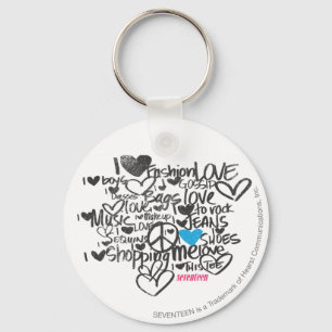 Graffiti Aqua Key Ring