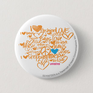 Graffiti Aqua/Orange 6 Cm Round Badge