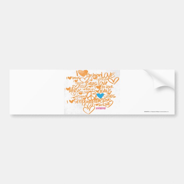 Graffiti Aqua/Orange Bumper Sticker (Front)