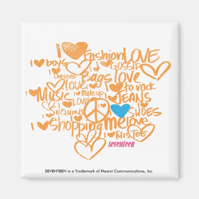 Graffiti Aqua/Orange Magnet (Front)