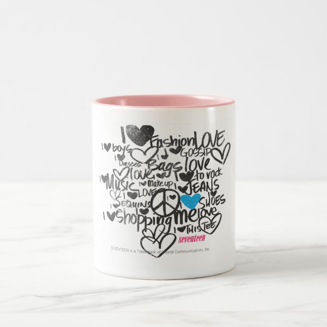 Graffiti Aqua Two-Tone Coffee Mug (Center)