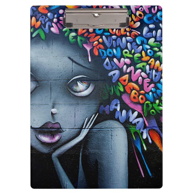 Graffiti Art Cute Girl Clipboard (Front)