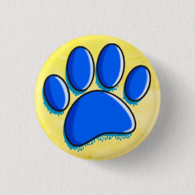 Graffiti Art Dog Paw Print 3 Cm Round Badge (Front)