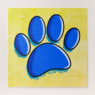 Graffiti Art Dog Paw Print Jigsaw Puzzle
