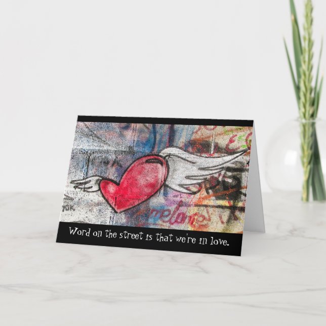 Graffiti Art Heart Love You Card (Front)