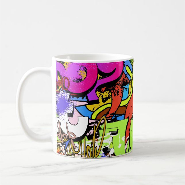Graffiti Art: Hip-Hop Style Background Coffee Mug (Left)