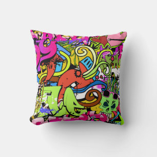 Graffiti Art: Hip-Hop Style Background Cushion