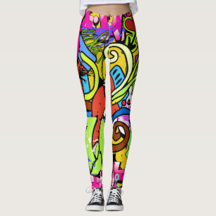 Graffiti Art: Hip-Hop Style Background Leggings