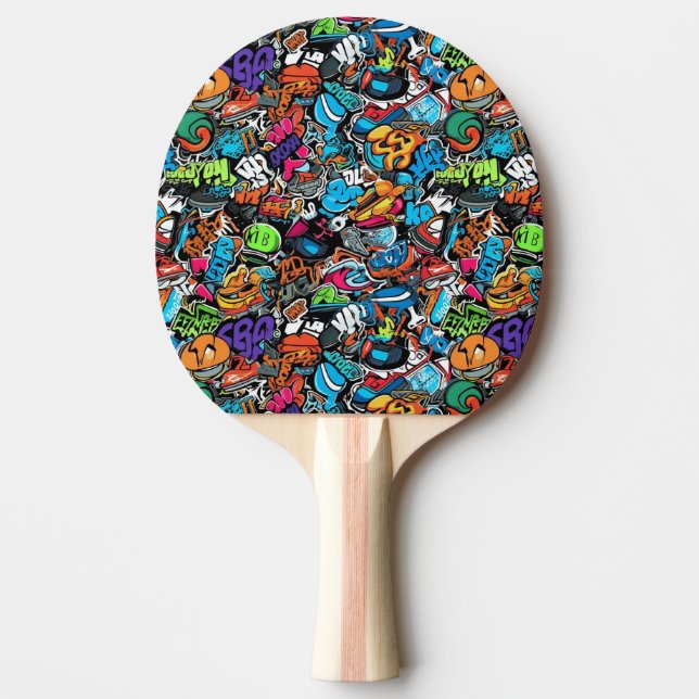Graffiti Art Ping Pong Paddle (Front)