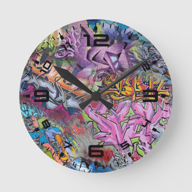 Graffiti art round clock (Front)
