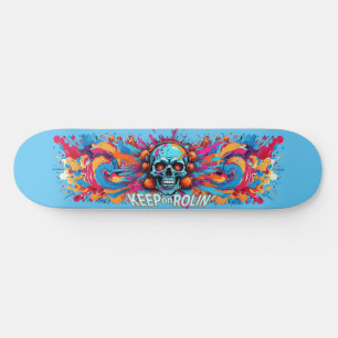 Graffiti Art Skull 6 - Keep on Rolin' Skateboard