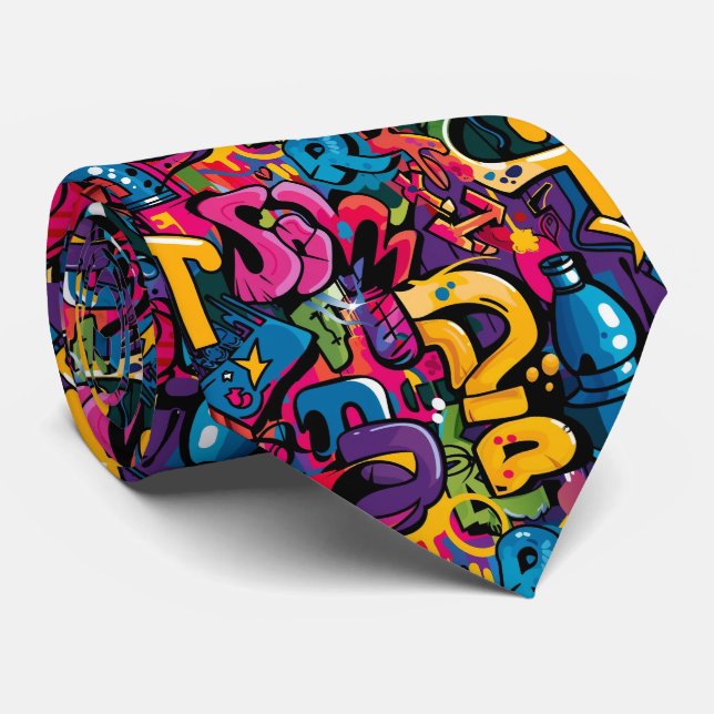 Graffiti Art Tie (Rolled)