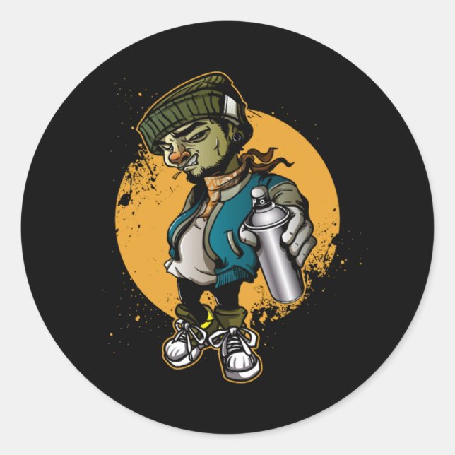 Graffiti Artist Spray Paintings Painters Graffiti Classic Round Sticker (Front)