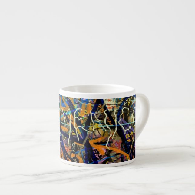 Graffiti Background Espresso Cup (Front Right)