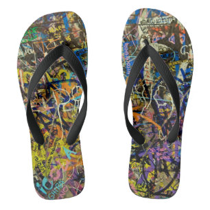 Graffiti Background Flip Flops